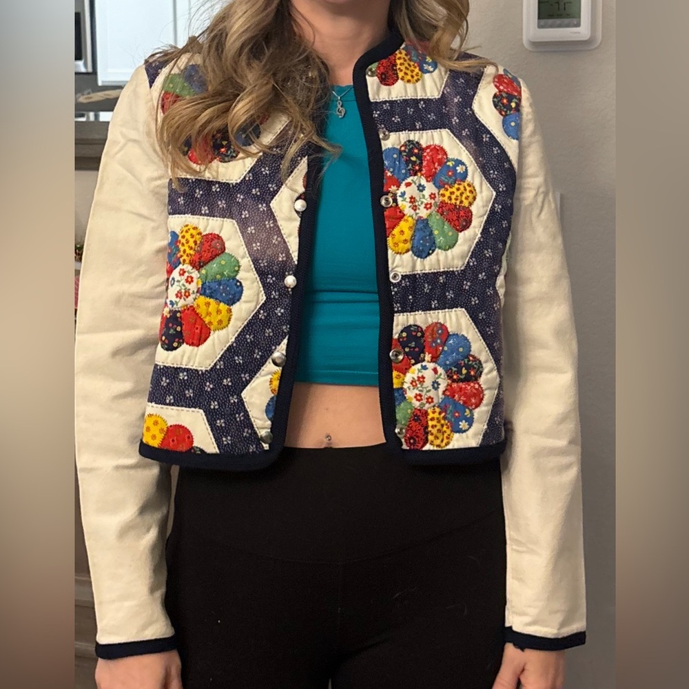 Floral Patchwork Bomber Jacket